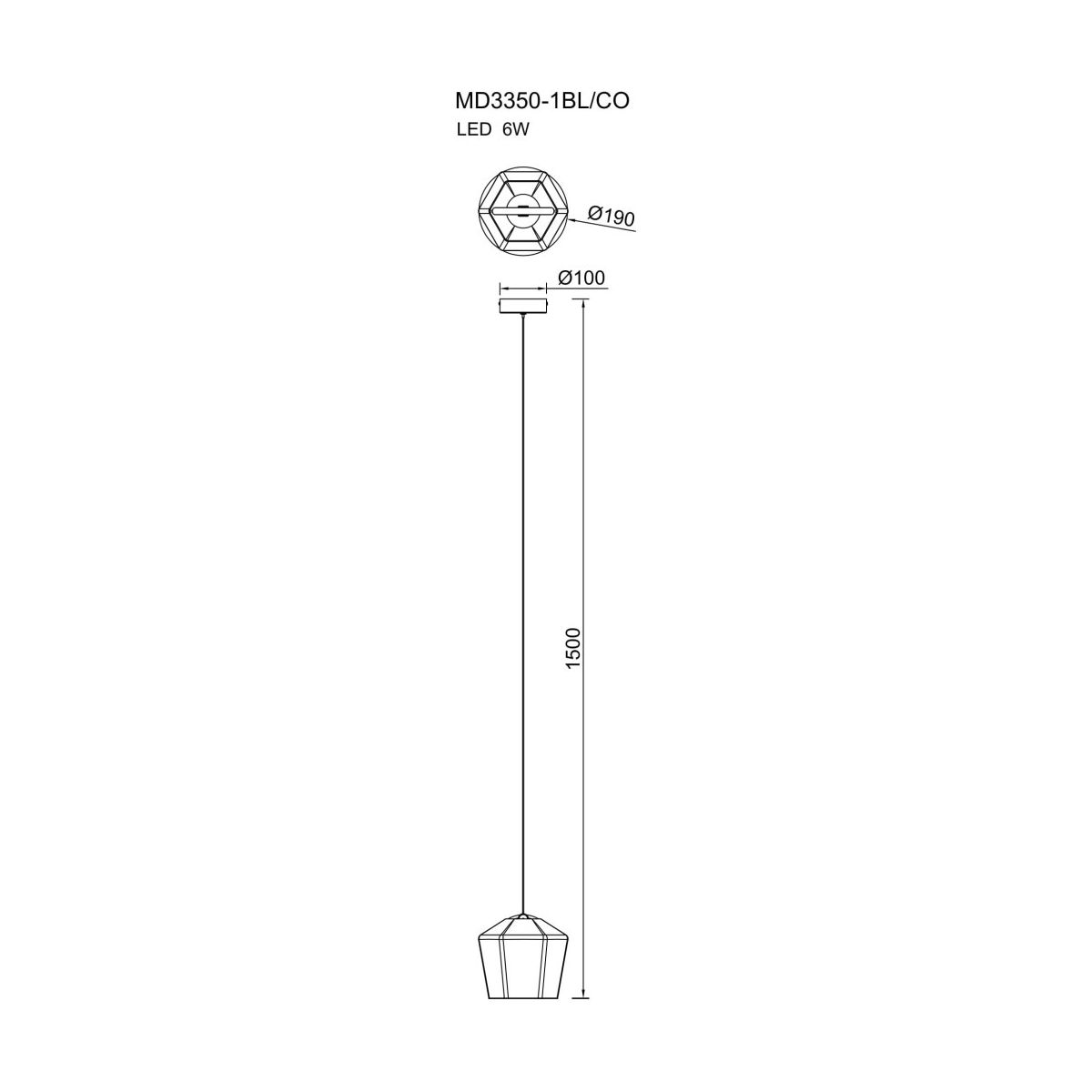 Zuma Line-COLORE-MD3350-1BL/CO-ZUMMD3350-1BL/CO