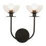Elstead Lighting Sylvia ALM-SYLVIA-2WB-BK-CL Applique murale 2x40W/E14 IP20