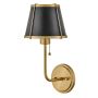 Hinkley Lighting Clarke HK-CLARKE1-BR-BK Wandlamp 1x40W/E27 IP20