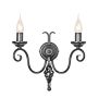 Elstead Lighting HARLECH HR2A-BLACK Wandlamp 2x60W/E14
