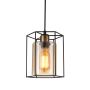 Italux KALULA PND-78901-1-BK+AMB Hanglamp 1x40W/E27 IP20