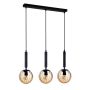Italux RAVENA PND-2324-3L BK+AMB Hanglamp 3x10W/E27 IP20