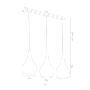 Argon SANTANA 1408 Suspension lumineuse 3x15W/E27 IP20