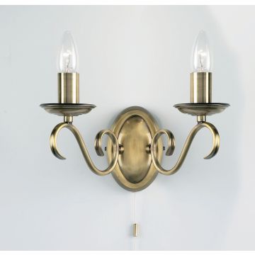 Endon BERNICE 2030-2AN Wandlamp 2x60W/E14 IP20