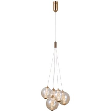 Italux Butero PND-34359-5-HBR-AMB Hanglamp 5x20W/LED 3000K 1830lm IP20