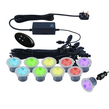 Endon IKONPRO 59138 Lampe de passage 10x1.5W/SMD 5050 RGB IP67