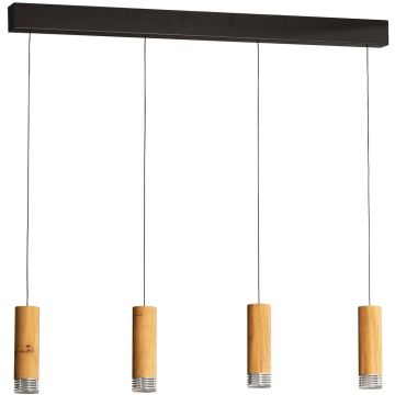 Fischer&Honsel SHINE-WOOD 61132 Hanglamp 4x5,26w/led 2700k 2552lm ip20