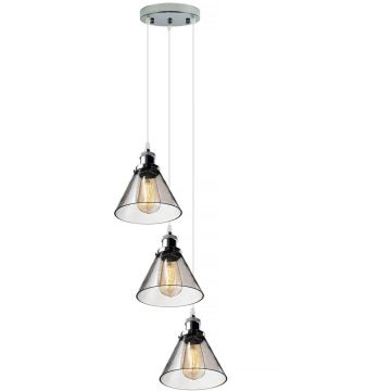 Altavola Design NEW YORK LOFT LA034/CO3_smoky_chrom Hanglamp 3x40W/E27 IP20