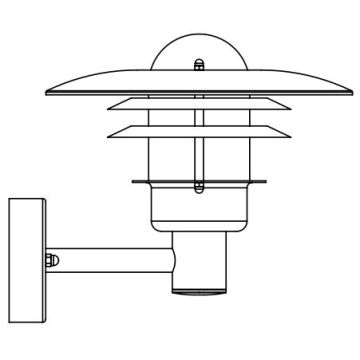 Norlys LARVIK 690BD Wandlamp 1x9W/E27 IP55