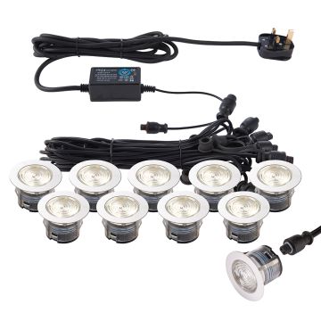 Endon IKONPRO CCT 73349 Inrijlamp 10x0,75W/LED 3000K/4000K 410LM IP67