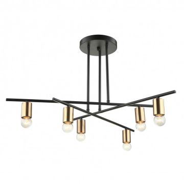 Italux NORMANI MDM3658/6 BK+BRO Lustre 6x60W/E27