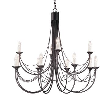 Elstead Lighting CARISBROOKE CB12-BLACK Lustre 12x60W/E14