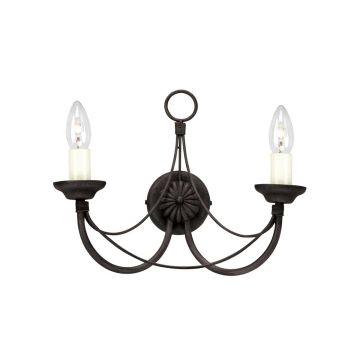 Elstead Lighting CARISBROOKE CB2-BLACK Wandlamp 2x60W/E14