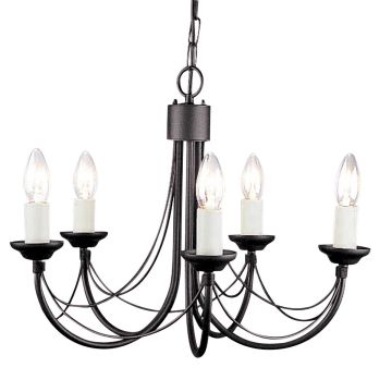 Elstead Lighting CARISBROOKE CB5-BLACK Lustre 5x60W/E14