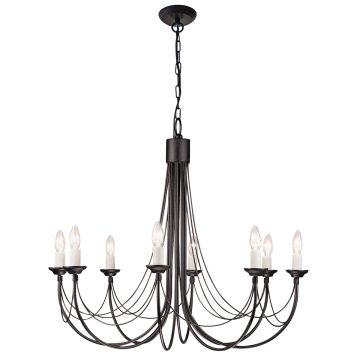 Elstead Lighting CARISBROOKE CB8-BLACK Lustre 8x60W/E14