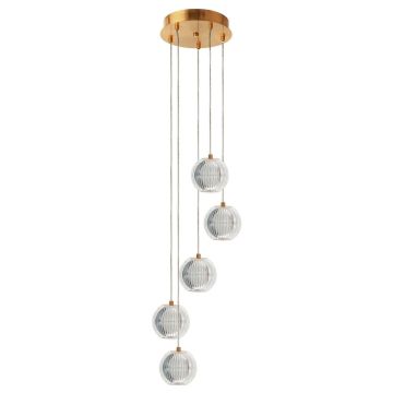 Light Prestige Brillant LP-3303/5P GD Suspension lumineuse 5x28W/LED 3000K|4000K|6000K 2220lm IP20
