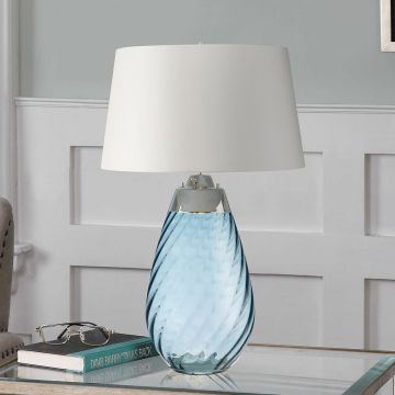 Elstead Lighting LENA LARGE LENA-TL-L-BLUE-OWSS Lampe de table 1X7W/GU10+1x60W/E27