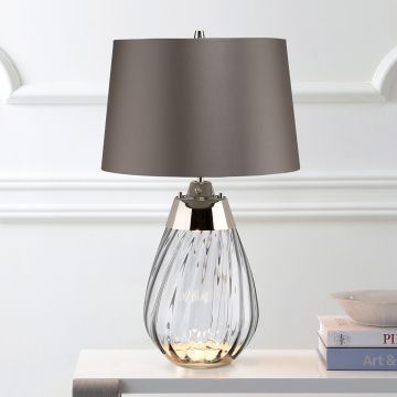 Elstead Lighting LENA SMALL LENA-TL-S-SMOKE Lampe de table 1X7W/GU10+1x60W/E27