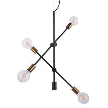 Italux EDMOND MD-BR-262002-D4-G/B Hanglamp 4x60W/E27