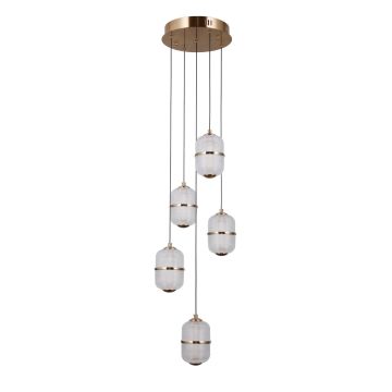 Italux Alani PND-34375-5-HBR Suspension lumineuse 5x28W/LED 3000K 2184lm IP20