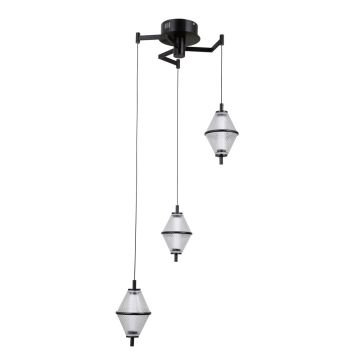 Italux Fuente PND-34395-3-BK Hanglamp 3x15W/LED 3000K 1108lm IP20