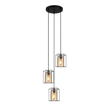 Italux KALULA PND-78901-3A-BK+AMB Suspension lumineuse 3x40W/E27 IP20