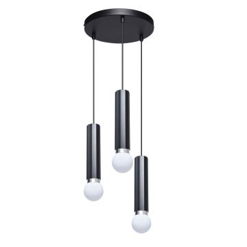Italux Macera PND-33849-3R-BK Hanglamp 3x40W/E27 IP20