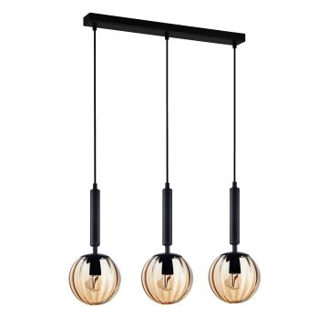 Italux RAVENA PND-2324-3L BK+AMB Suspension lumineuse 3x10W/E27 IP20