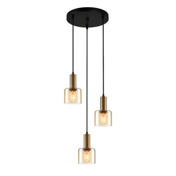 Italux SANTIA PND-65342-3A-BRO+AMB Hanglamp 3x40W/E27 IP20
