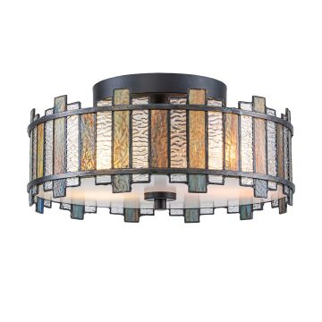 Quoizel Sentry QZ-SENTRY-2SF-BK Plafondlamp 2x40W/E27