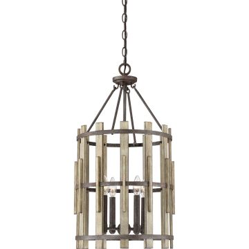 Quoizel WOOD HOLLOW QZ-WOOD-HOLLOW-4P Suspension lumineuse 4x60W/E14